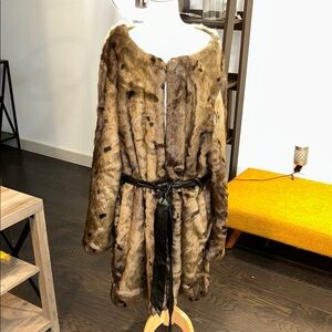 WD.NY Brown Faux Fur Coat